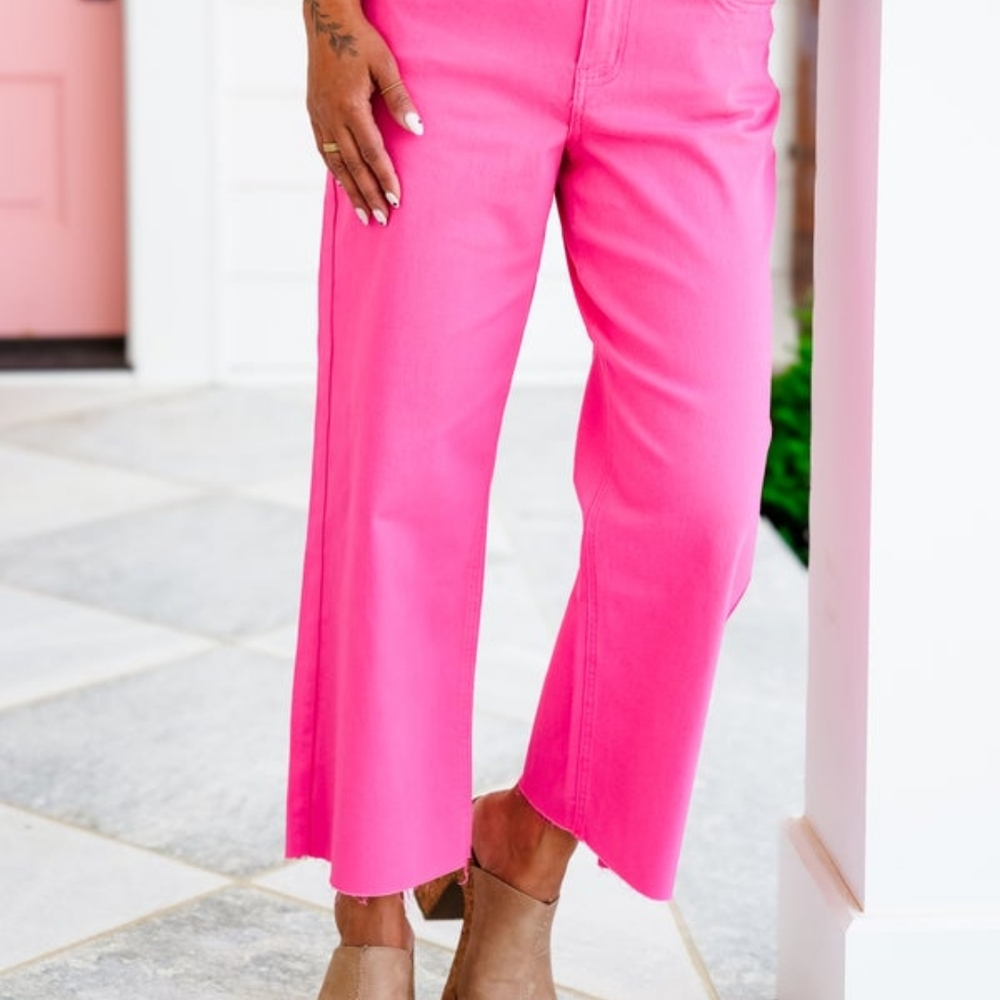 YMI Pink Flare Wide Leg Jeans
